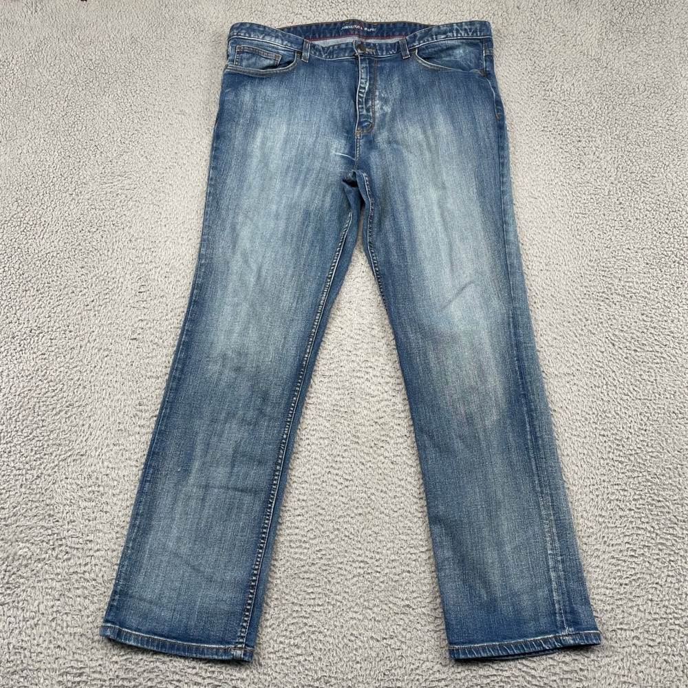 Johnston & Murphy Jeans Mens 40x32 Blue Straight Leg Stretch Denim Casual 15877